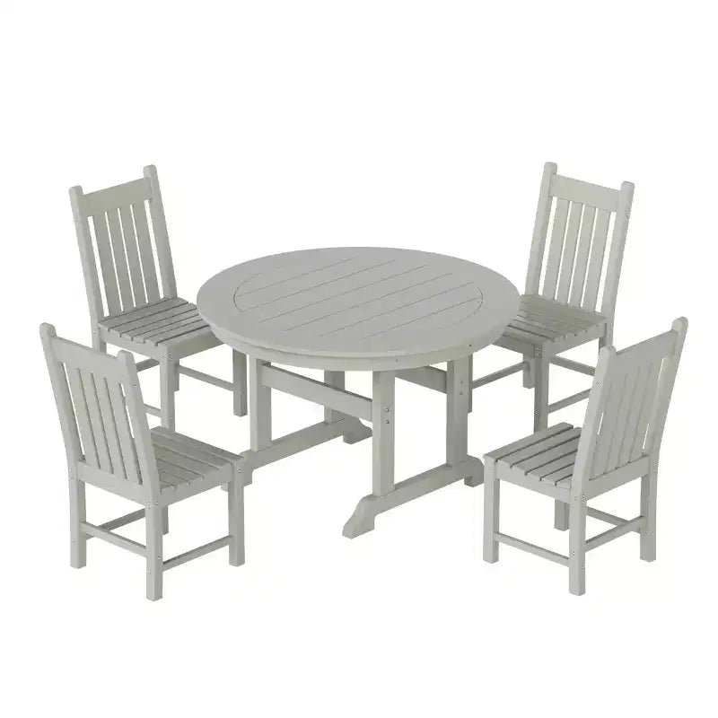 Set da pranzo da patio da esterno WestinTrends, 5 pezzi, con tavolo rotondo e sedie da esterno