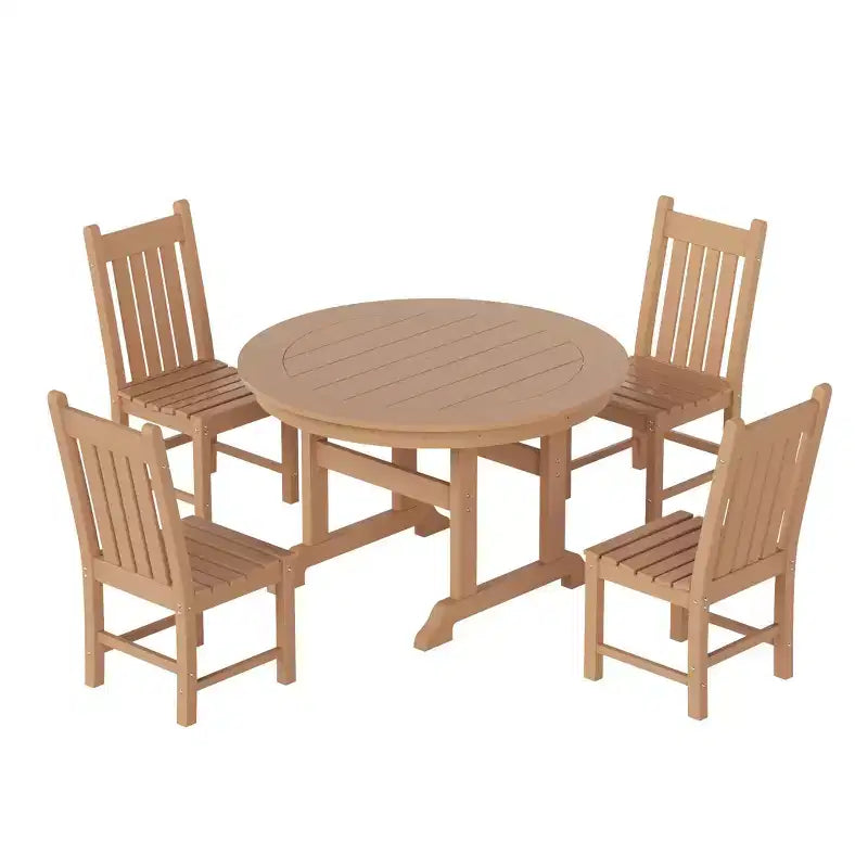 Set da pranzo da patio da esterno WestinTrends, 5 pezzi, con tavolo rotondo e sedie da esterno