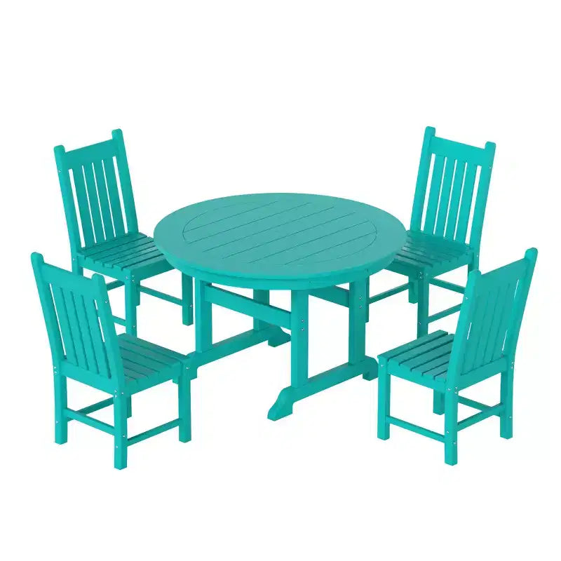Set da pranzo da patio da esterno WestinTrends, 5 pezzi, con tavolo rotondo e sedie da esterno