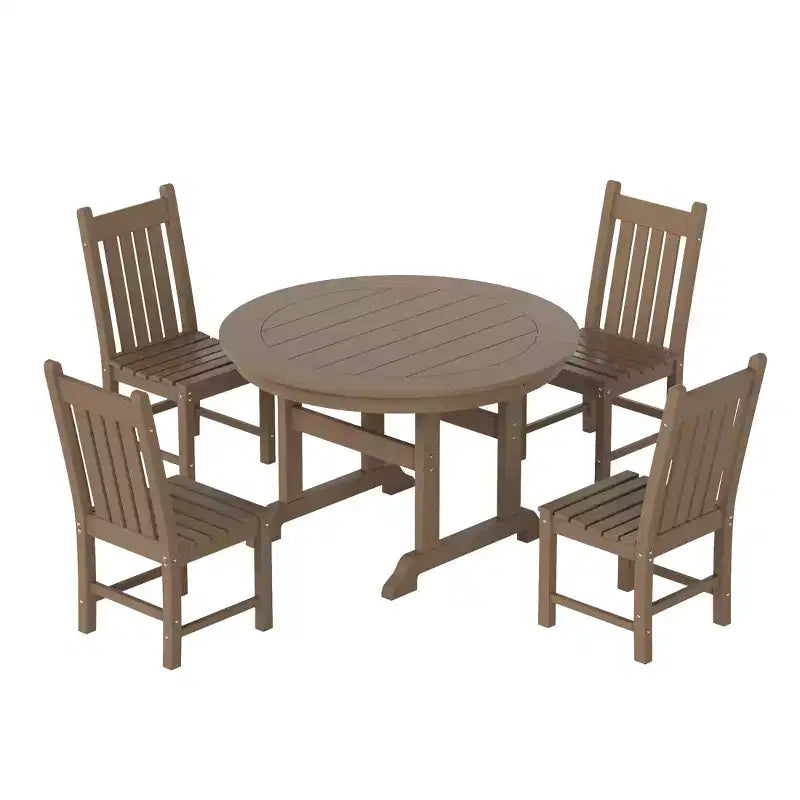 Set da pranzo da patio da esterno WestinTrends, 5 pezzi, con tavolo rotondo e sedie da esterno