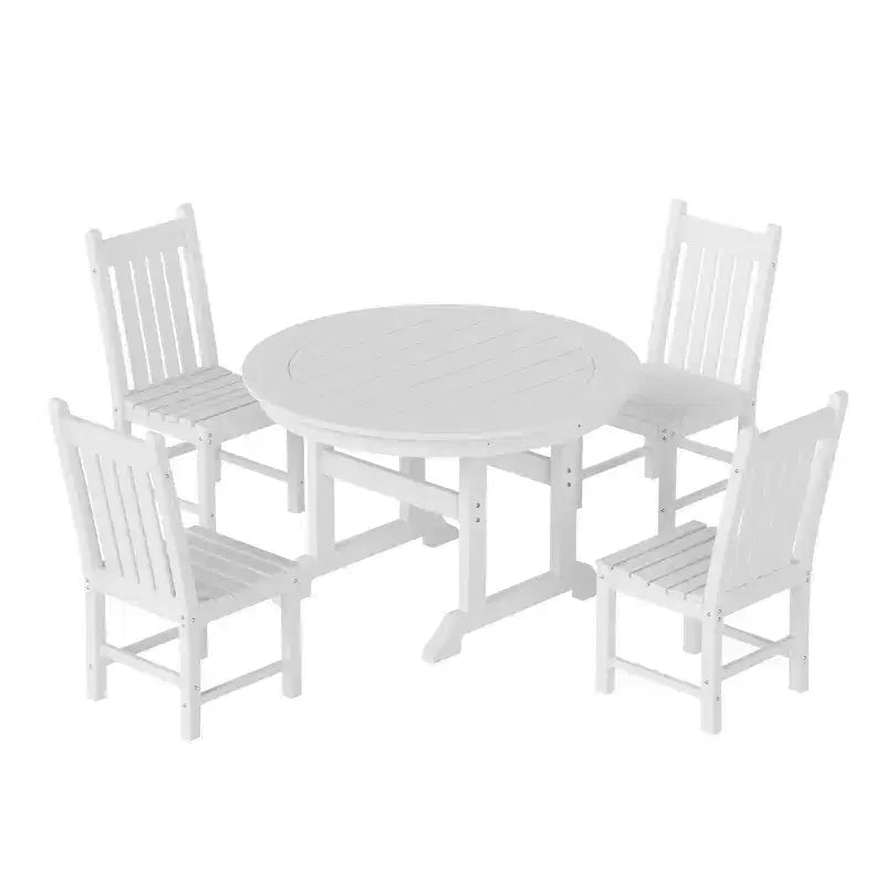 Set da pranzo da patio da esterno WestinTrends, 5 pezzi, con tavolo rotondo e sedie da esterno