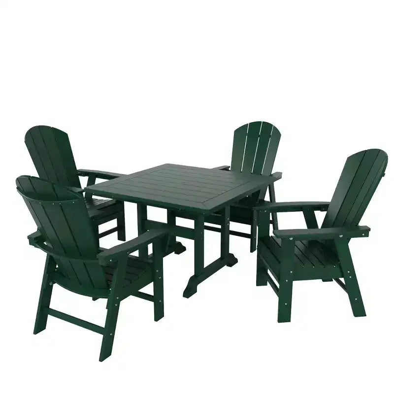 Set da pranzo da patio da 5 pezzi WestinTrends con tavolo quadrato e poltrone con schienale curvo