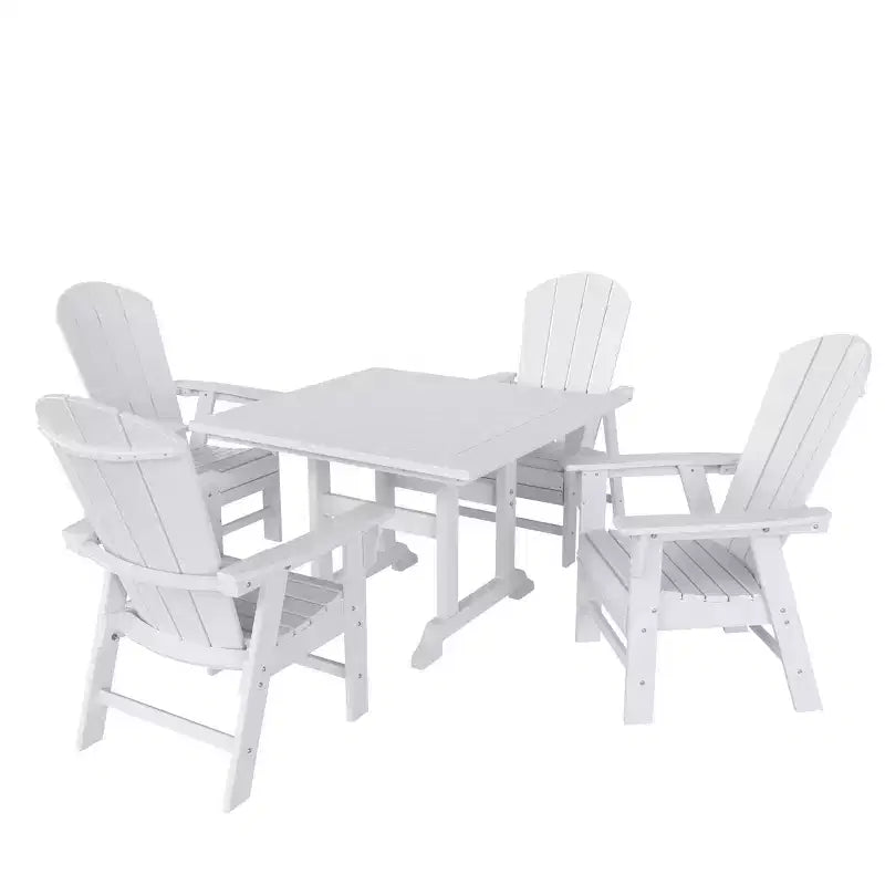Set da pranzo da patio da 5 pezzi WestinTrends con tavolo quadrato e poltrone con schienale curvo