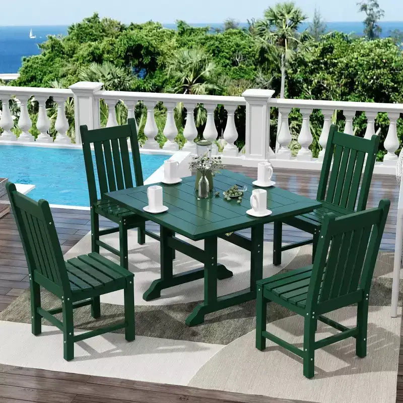 WestinTrends 5 Piece Outdoor Patio Dining Set Outdoor Square Table and Chair Set