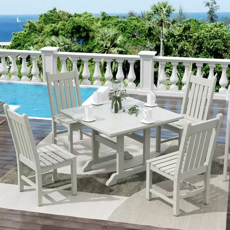 WestinTrends 5 Piece Outdoor Patio Dining Set Outdoor Square Table and Chair Set