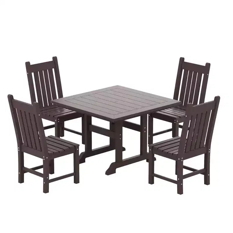 Set da pranzo da patio da esterno WestinTrends da 5 pezzi, tavolo quadrato da esterno e set di sedie