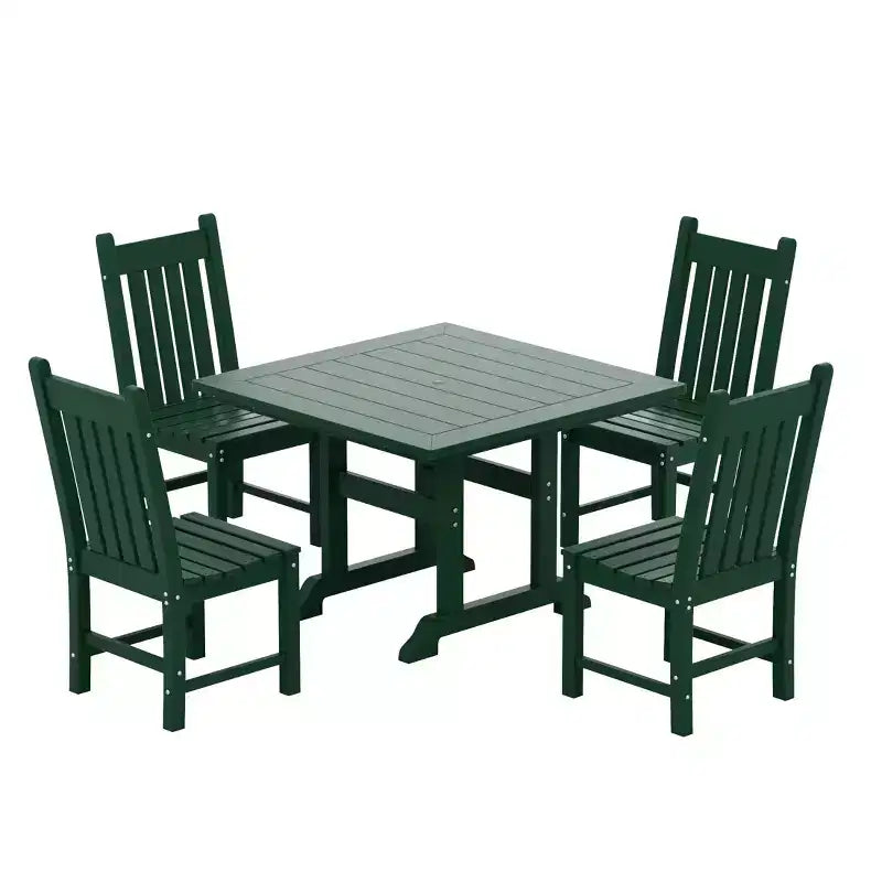 Set da pranzo da patio da esterno WestinTrends da 5 pezzi, tavolo quadrato da esterno e set di sedie