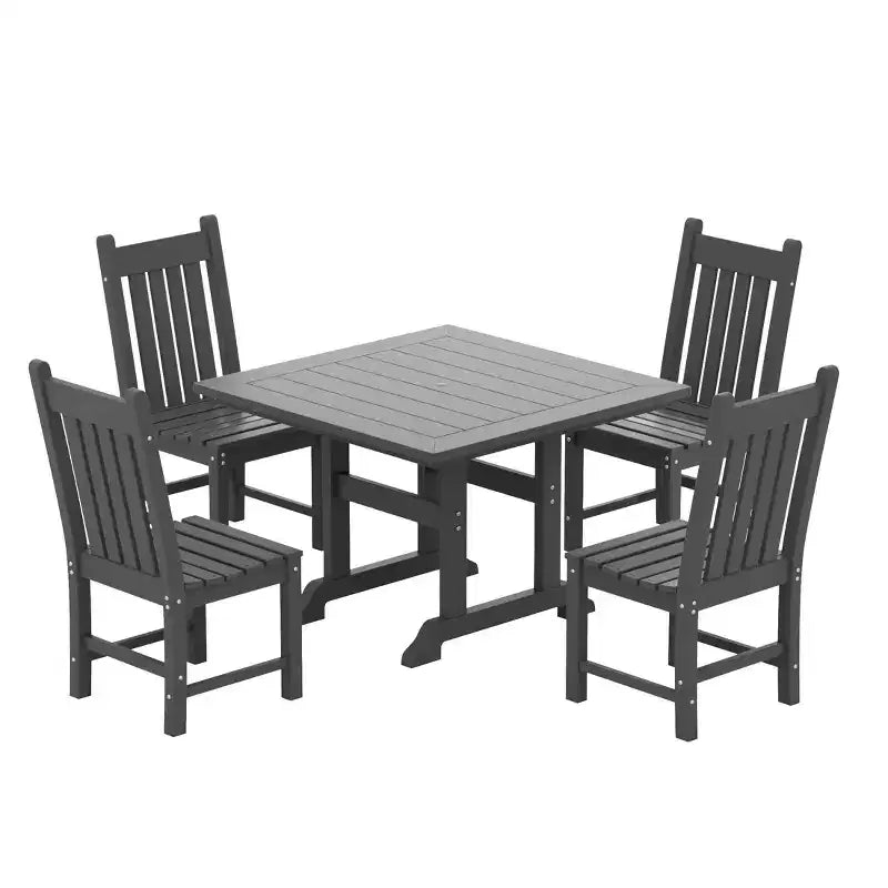 Set da pranzo da patio da esterno WestinTrends da 5 pezzi, tavolo quadrato da esterno e set di sedie