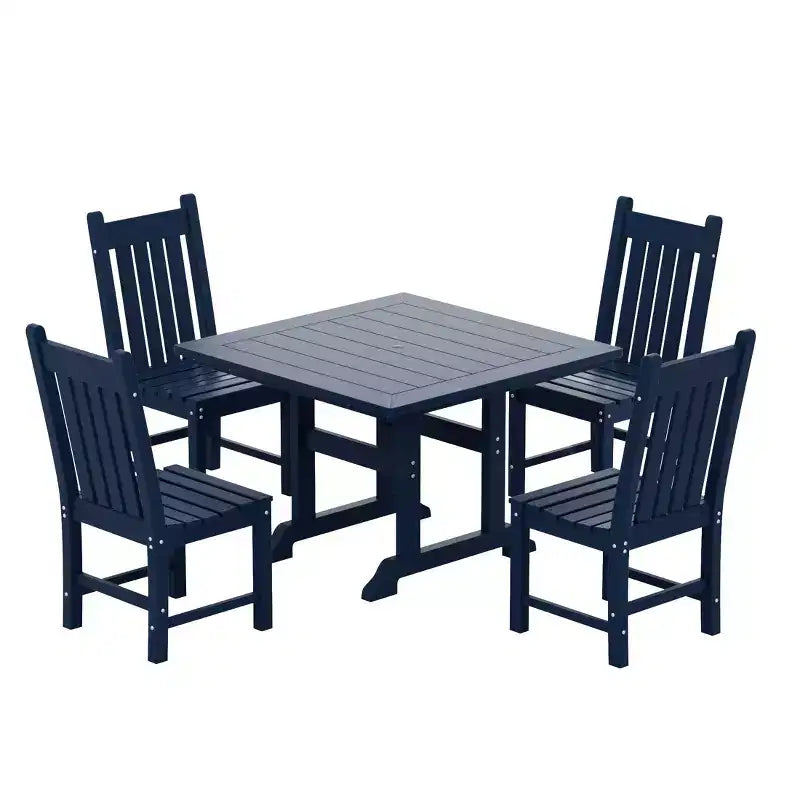 Set da pranzo da patio da esterno WestinTrends da 5 pezzi, tavolo quadrato da esterno e set di sedie