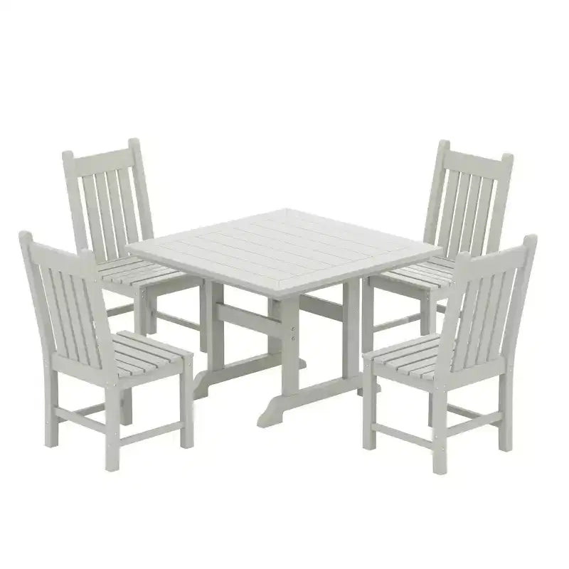 Set da pranzo da patio da esterno WestinTrends da 5 pezzi, tavolo quadrato da esterno e set di sedie