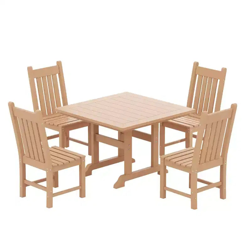 Set da pranzo da patio da esterno WestinTrends da 5 pezzi, tavolo quadrato da esterno e set di sedie
