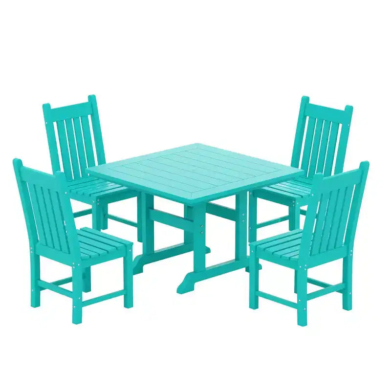 Set da pranzo da patio da esterno WestinTrends da 5 pezzi, tavolo quadrato da esterno e set di sedie