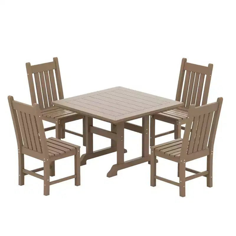 Set da pranzo da patio da esterno WestinTrends da 5 pezzi, tavolo quadrato da esterno e set di sedie