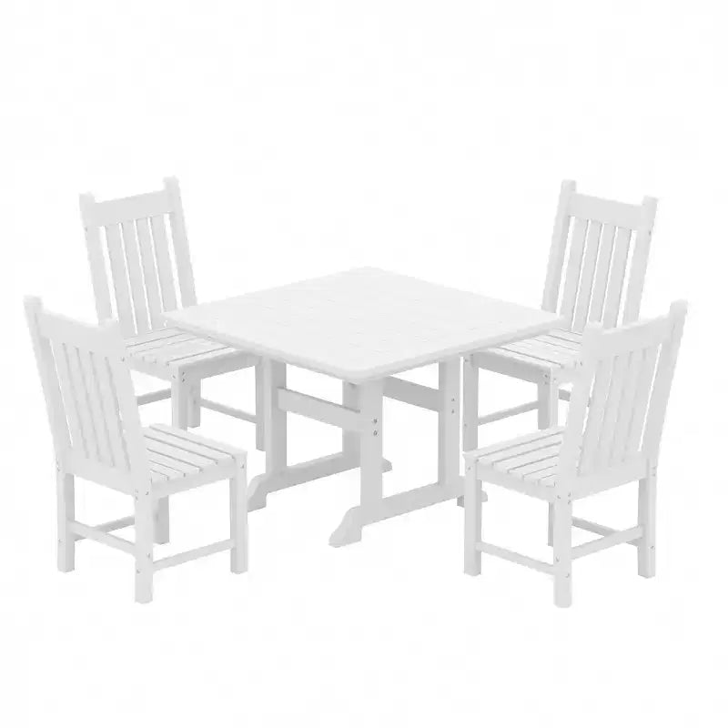 Set da pranzo da patio da esterno WestinTrends da 5 pezzi, tavolo quadrato da esterno e set di sedie
