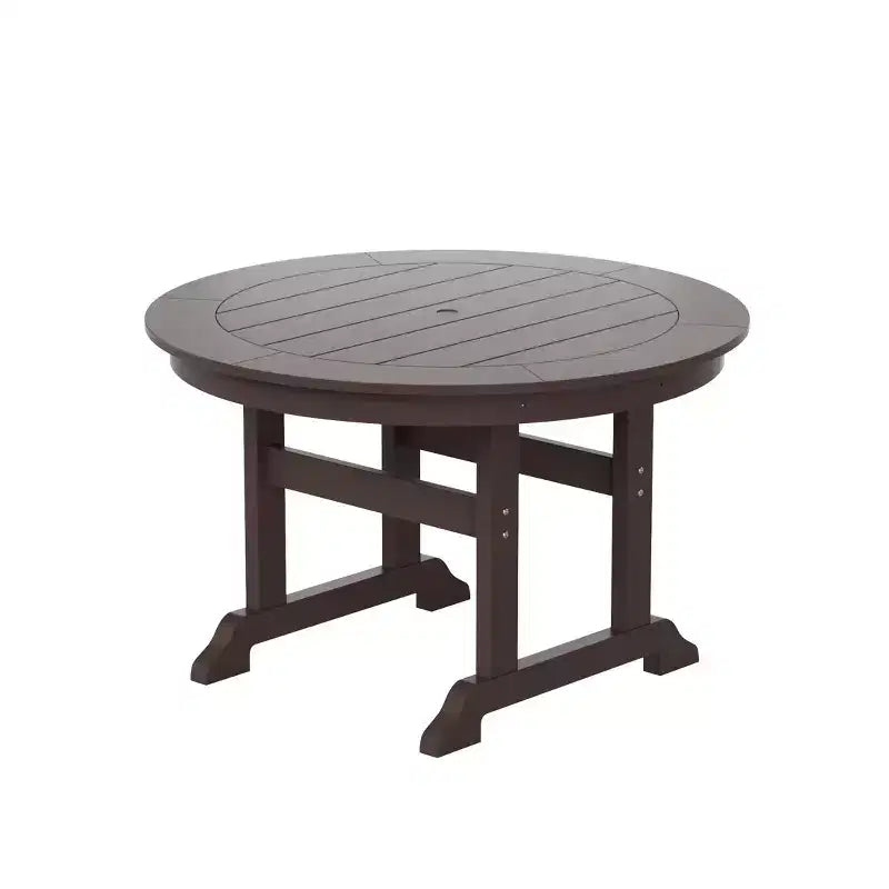 WestinTrends 5 Piece Outdoor Patio Dining Round Table and Shell Back Armchair Set