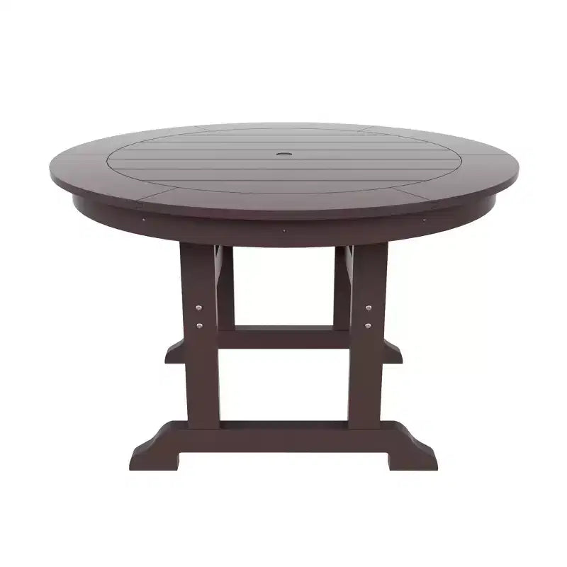 WestinTrends 5 Piece Outdoor Patio Dining Round Table and Shell Back Armchair Set