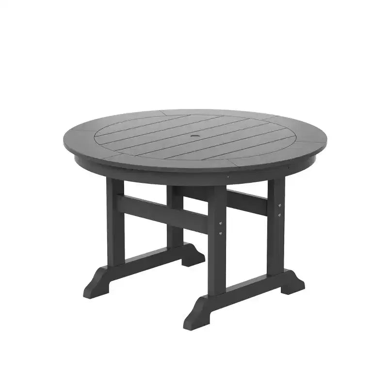 WestinTrends 5 Piece Outdoor Patio Dining Round Table and Shell Back Armchair Set