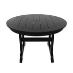 WestinTrends 5 Piece Outdoor Patio Dining Round Table and Shell Back Armchair Set