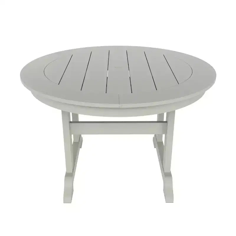 WestinTrends 5 Piece Outdoor Patio Dining Round Table and Shell Back Armchair Set