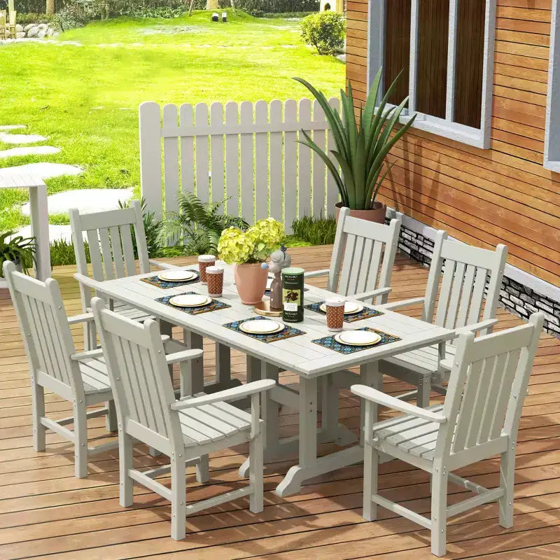 WestinTrends 7 Piece Outdoor Patio Dining Set Outdoor Table and Armchair Set