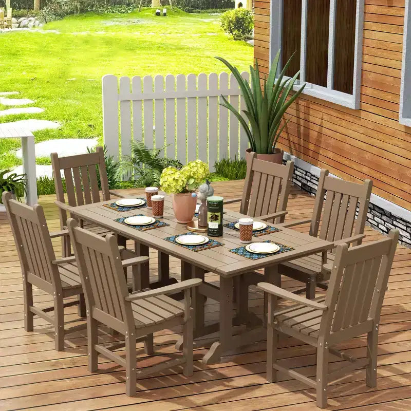 WestinTrends 7 Piece Outdoor Patio Dining Set Outdoor Table and Armchair Set