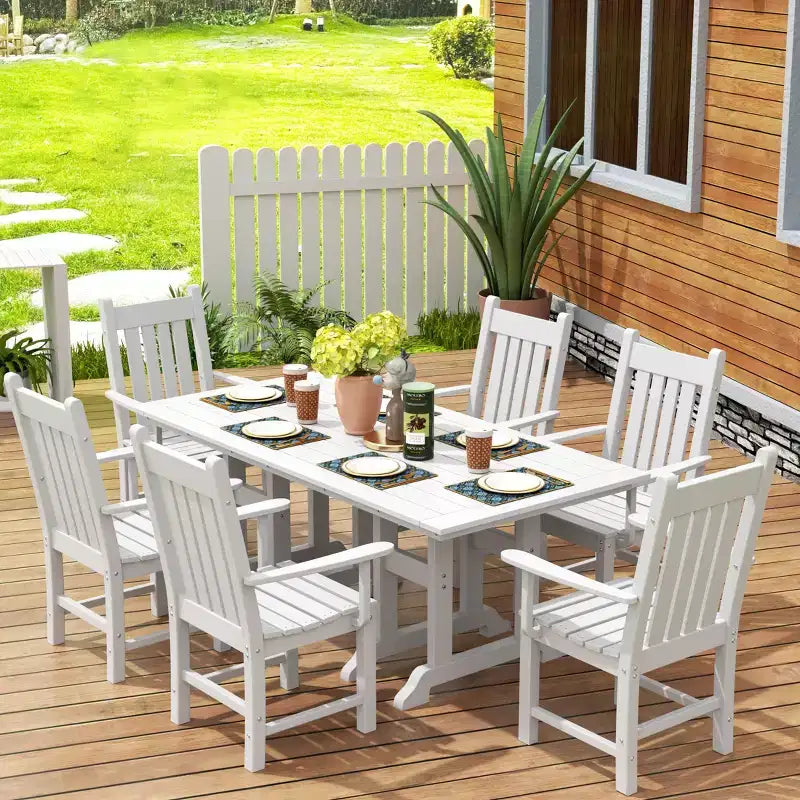 WestinTrends 7 Piece Outdoor Patio Dining Set Outdoor Table and Armchair Set