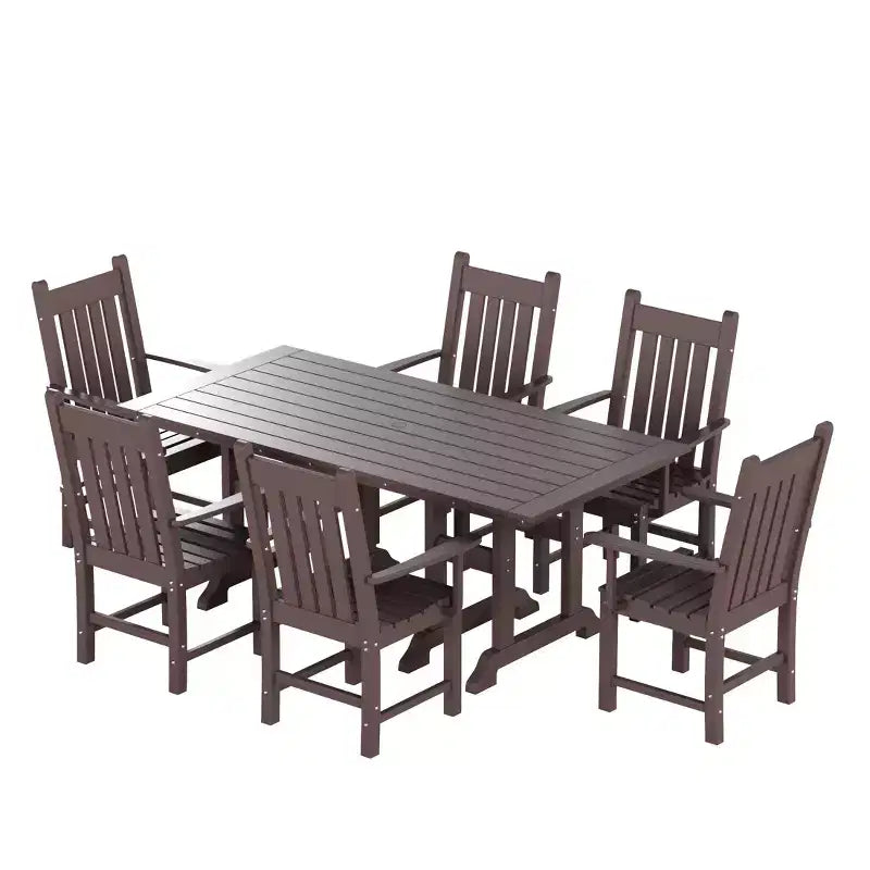 WestinTrends - set da pranzo da esterno per patio, 7 pezzi, con tavolo da esterno e poltrone