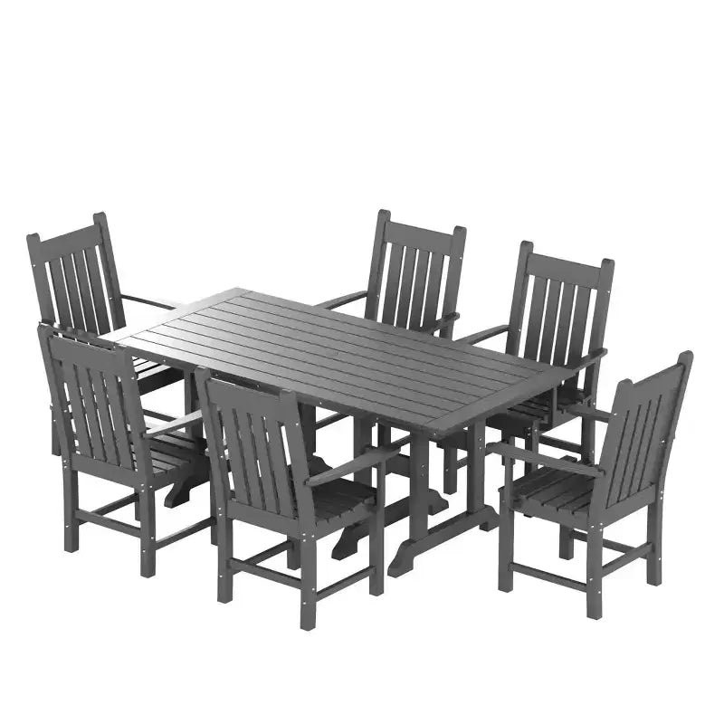 WestinTrends - set da pranzo da esterno per patio, 7 pezzi, con tavolo da esterno e poltrone