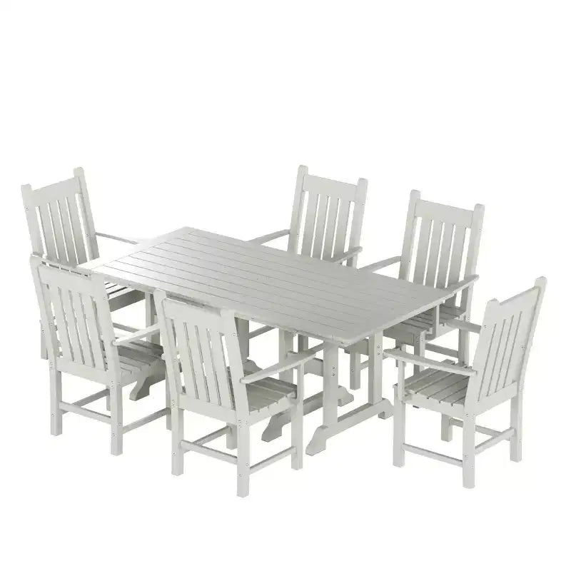 WestinTrends - set da pranzo da esterno per patio, 7 pezzi, con tavolo da esterno e poltrone