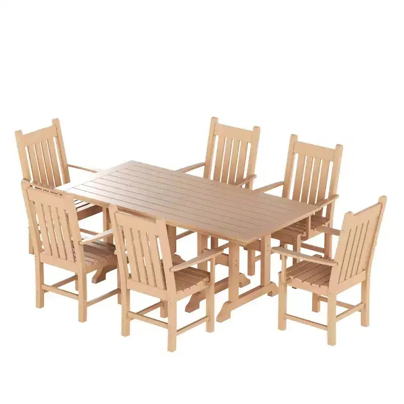 WestinTrends - set da pranzo da esterno per patio, 7 pezzi, con tavolo da esterno e poltrone