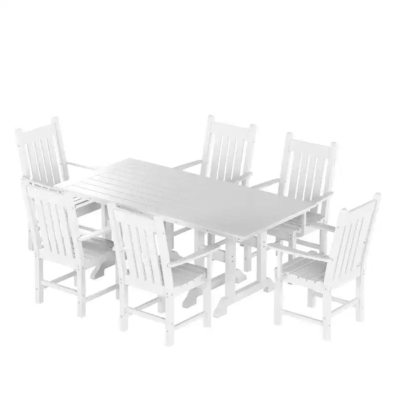 WestinTrends - set da pranzo da esterno per patio, 7 pezzi, con tavolo da esterno e poltrone