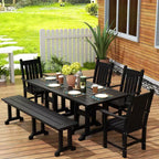 WestinTrends 6 Piece Outdoor Patio Dining Set Outdoor Table and Bench Armchair Set