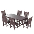 WestinTrends Malibu 7 Piece Outdoor Patio Dining Set Outdoor Dining Table with Dining Chair, Dark Brown