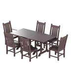 WestinTrends Malibu 7 Piece Outdoor Patio Dining Set Outdoor Dining Table with Dining Chair, Dark Brown