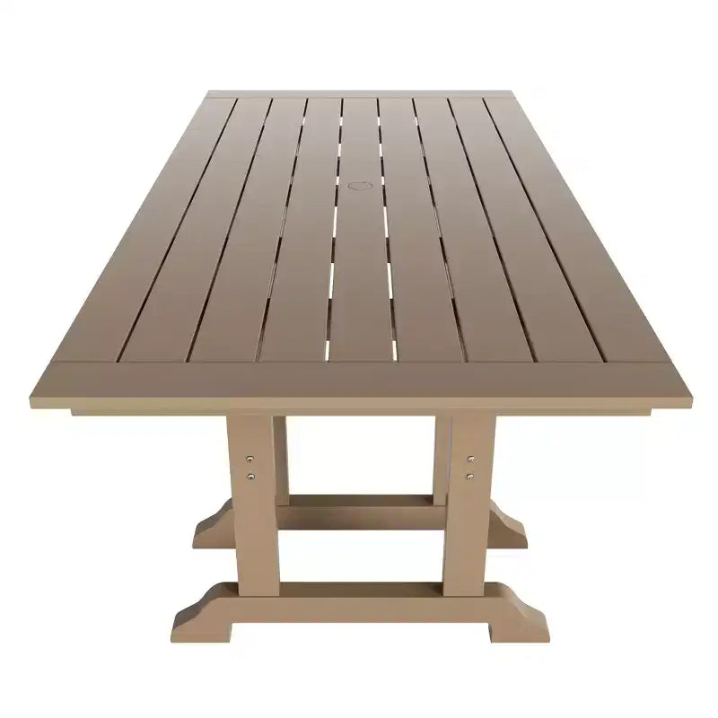 WestinTrends Malibu 7 Piece Outdoor Patio Dining Set Outdoor Dining Table with Dining Chair, Weathered Wood