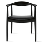 Solid Wood Elbow Kennedy Chairs Oak and Faux Leather Dining Armchair For Kitchen Bedroom Office