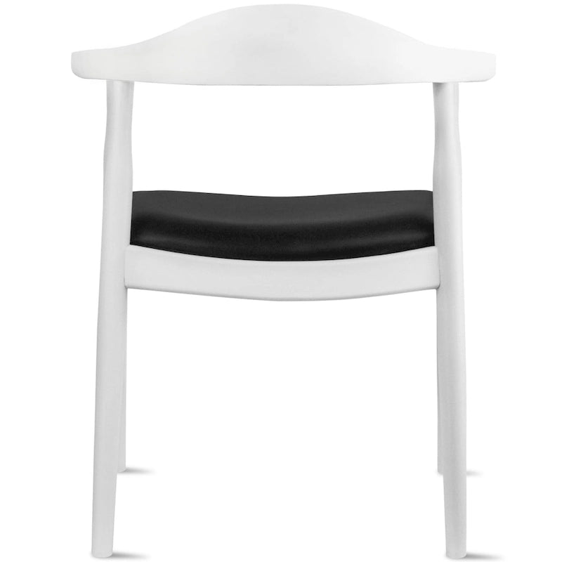 Solid Wood Elbow Chairs Oak and Faux Leather Dining Armchair For Kitchen Bedroom Office