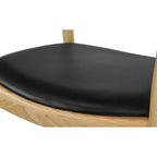 Armlehnstühle aus Massivholz, Eiche und Kunstleder, Esszimmerstuhl für Küche, Schlafzimmer und Büro