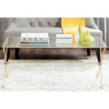 SAFAVIEH Olka Gold/ Tempered Glass Top Coffee Table - 43 x 20 x 18.3 - 43Wx20Dx18H