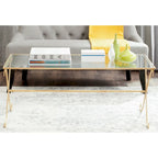 SAFAVIEH Olka Gold/ Tempered Glass Top Coffee Table - 43 x 20 x 18.3 - 43Wx20Dx18H