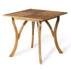GDFStudio Baia Outdoor Acacia Wood 5 Piece Dining Set with Cushion, Teak/Cream