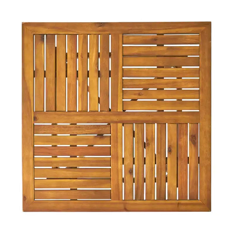 GDFStudio Baia Outdoor Acacia Wood 5 Piece Dining Set with Cushion, Teak/Cream