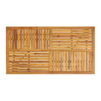 GDFStudio Baia Outdoor Acacia Wood 7 Piece Dining Set with Cushion, Teak/Cream