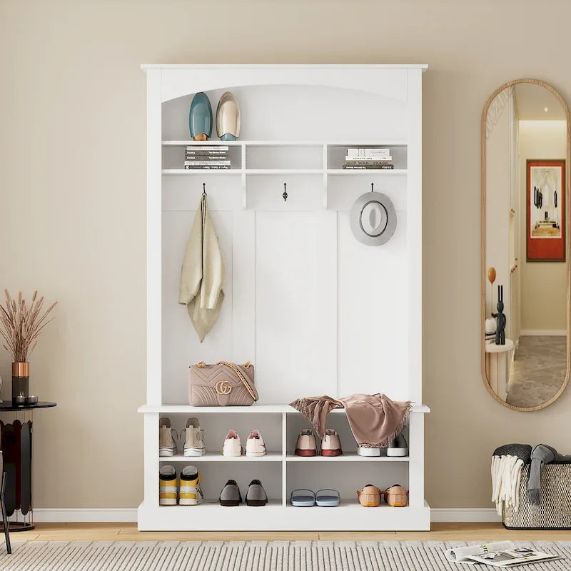 Hall Tree with Bench and Shoe Storage