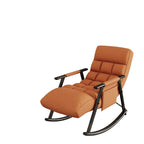 Sedia a dondolo pieghevole casual, sedia a dondolo da relax con schienale alto regolabile e poggiapiedi, tasche laterali, da collocare in soggiorno o camera da letto