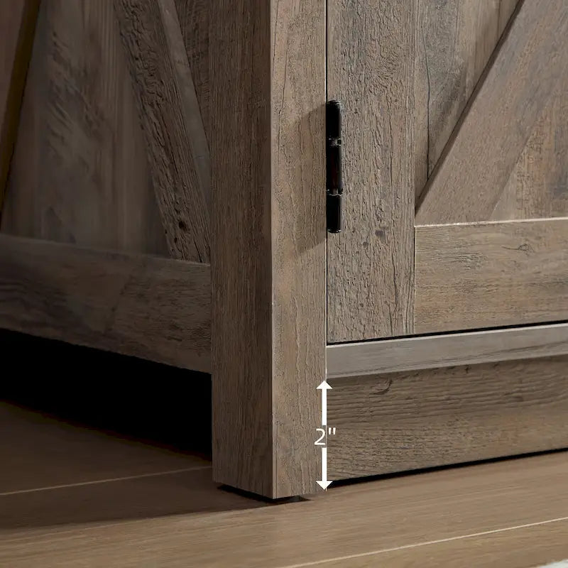 Farmhouse Barn door TV Media Stand Entertainment Console for TV Up to 65 with Open and Closed Storage Space
