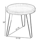 Tavolino da appoggio decorativo in legno con testa di botte da vino