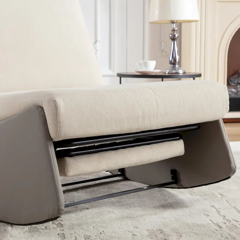 Modern Rocking Chair Recliner, Comfy Rocker Nursery Chair with Footrest, Accent Reading Chair, Upholstered Lounge Chair