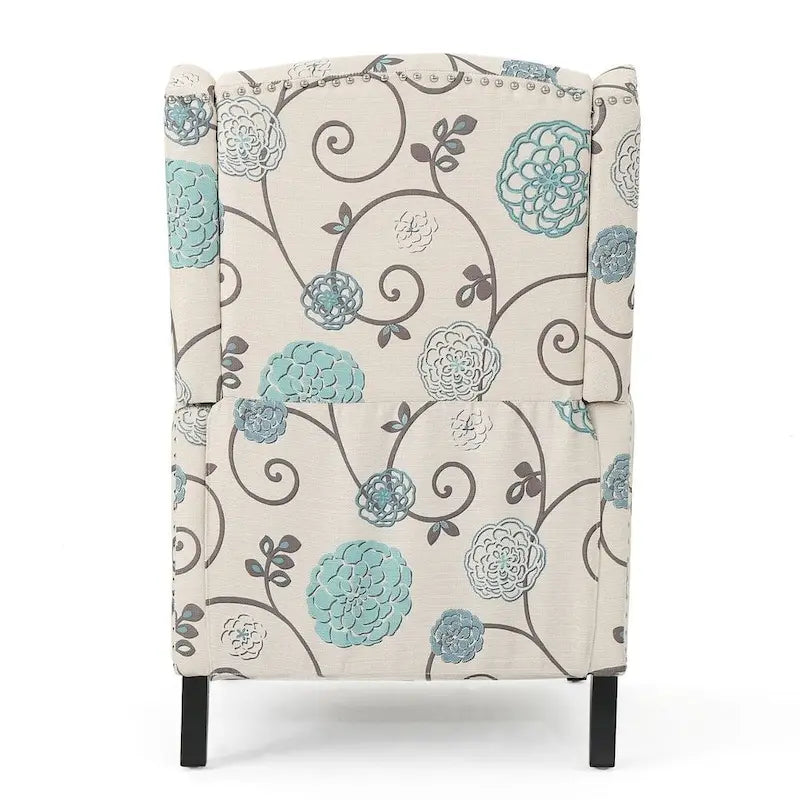 Traditional Fabric Recliner Chairs with Studded Border