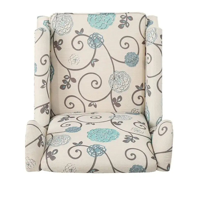 Traditional Fabric Recliner Chairs with Studded Border